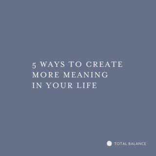 Every week I have conversations with clients about what makes life meaningful and so often, it comes down to the small things.You don’t need a lofty life purpose to live a meaningful life - you just need to lean into who you are, do more of what you love and use your innate gifts to connect with and contribute to others. Try exploring the following five steps to create more meaning in your life:1. Start being the most real version of yourself in every setting, regardless of what others think of you.2. Remember the things you love doing and do more of those things every day.3. Consider how you want to leave people feeling after they’ve interacted with you.4. Step away from your busy life to think about the big picture.5. Choose a cause you care about and do something small to contribute each week. ✨